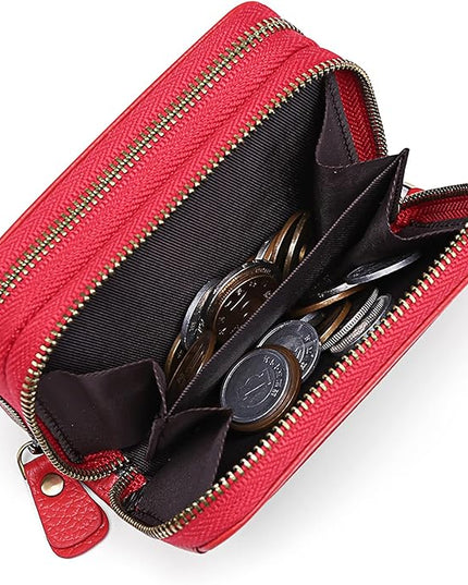 GOIACII Small Genuine Leather Wallet for Women, RFID Blocking Credit Card Holder Wallet