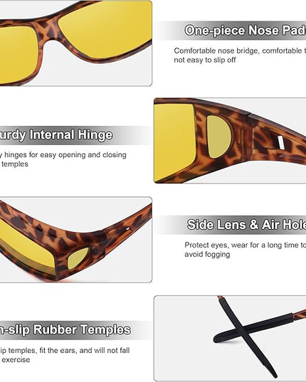 MEETSUN Fit Over Glasses Sunglasses for Men Women,Wrap Around Sunglasses Polarized UV400 Protection