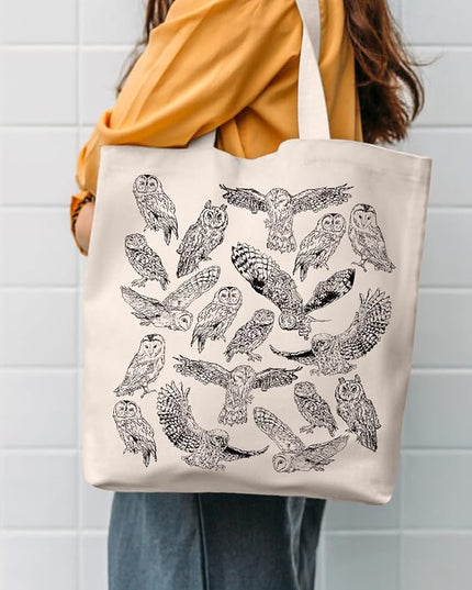 AUSVKAI Canvas Tote Bag Aesthetic for Women, Cute Reusable Cloth Cotton Bags for Shopping Beach Grocery