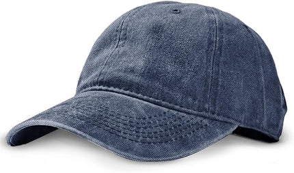 Unisex Vintage Washed Baseball Cap | Low Profile Soft Top Unstructured Cotton Baseball Cap | Adjustable Size Vintage Buckle