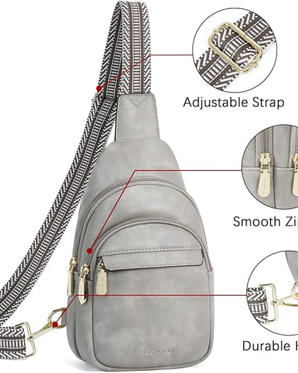 BOSTANTEN Small Sling Bag for Women Leather Crossbody Bags Fanny Pack Chest Bag for Travel