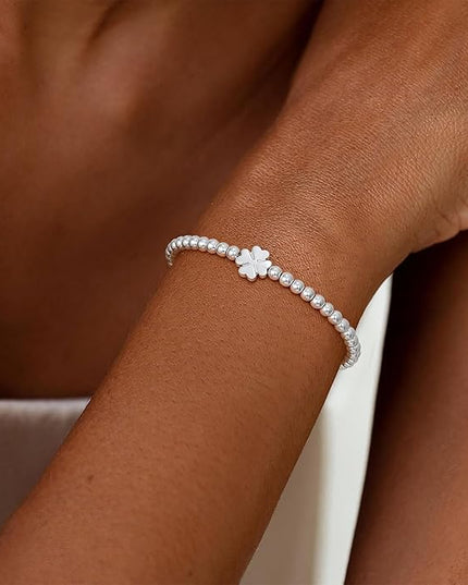 Gold Bracelets for Women 14K Gold Beaded Bracelets Stackable Bracelets for Women Gold Charm Bracelet Non Tarnish Gold Jewelry for Women Trendy