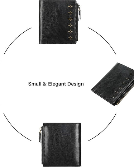 Lavemi Ultra Thin Small Compact Leather Womens Girls Wallets RFID Blocking Credit Card Holder for Women