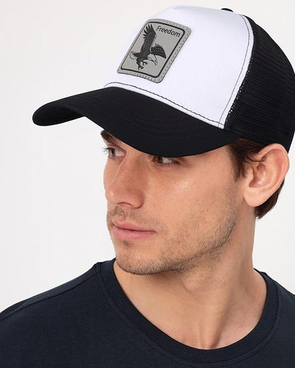 Animal Trucker Hats Leather Pattern Adjustable Snapback Mesh Animal Baseball Cap for Men