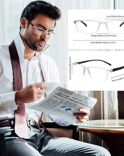 NORPERWIS Reading Glasses Men 3 pack Blue Light Blocking Readers Mens Spring Hinge Comfortable Glasses