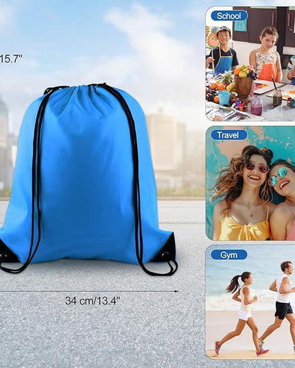 KUUQA 20 Pcs Drawstring Backpack Sport Bags String Bag Sack Cinch Gym Backpack Bulk for School Gym Sport or Traveling，Colorful