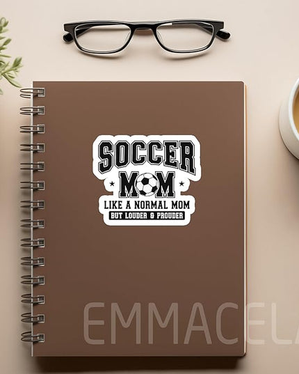 (3PCS) Soccer Stickers - Soccer Mom Like A Normal Mom - Waterproof Vinyl Decal for Tumblers, Water Bottles, Laptops, Scrapbooks, Soccer Gift Sticker for Mom - 3" x 2.5"