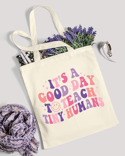 AUSVKAI Canvas Tote Bag Aesthetic for Women, Cute Cloth Cotton Bags for College Shopping Beach Grocery and Trendy Gifts