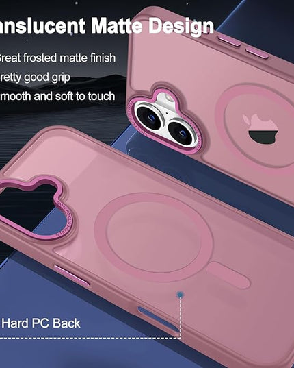 Hython Case for iPhone 17 Case Magnetic Translucent Matte Phone Cases 6.3" [Compatible with MagSafe] Thin Slim Fit Shockproof Bumper Hard Protective Cover for Women Men Girls, Frosted Grape Purple