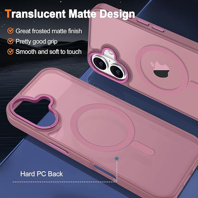 Hython Case for iPhone 17 Case Magnetic Translucent Matte Phone Cases 6.3" [Compatible with MagSafe] Thin Slim Fit Shockproof Bumper Hard Protective Cover for Women Men Girls, Frosted Grape Purple