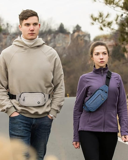 WATERFLY Fanny Pack Waist Bag: Small Hip Pouch Bum Bag Fannie Pack Phanny Fannypack Waistpack Bumbag Beltbag Sport Slim Fashionable for Jogging Hiking Hiker Woman Man