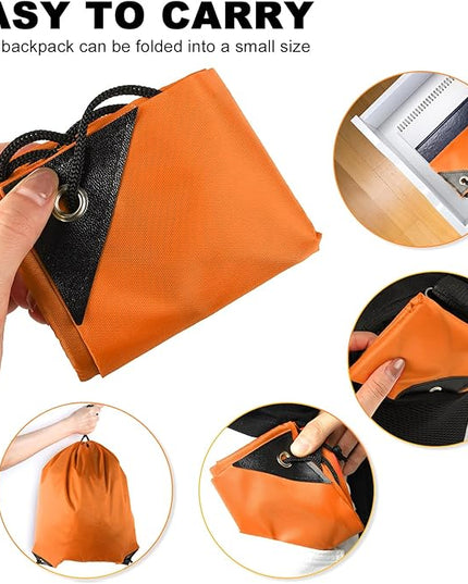 GoodtoU Drawstring Bags, Nylon Backpack Draw String Back Bag Cinch Sack Gym Bag for Sport, Traveling, Team (Orange, 16Pcs)