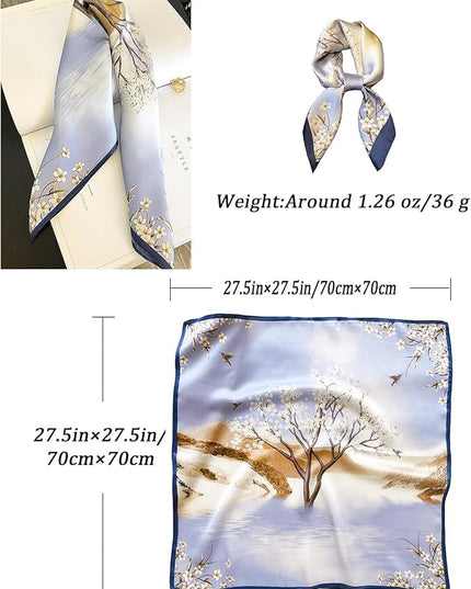Neck Scarf For Womens Silky Head Scarves Hair Bandanas Square Scarf Fashion Accessories lightweight