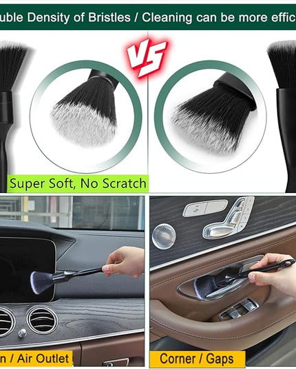 Car Interior Duster Detail Brush Cleaning Gel Kit, Soft Dash Vent Dusting Slime Putty Detailing Brushes Accessories Essentials Supplies Tools for Auto,Truck,SUV,RV