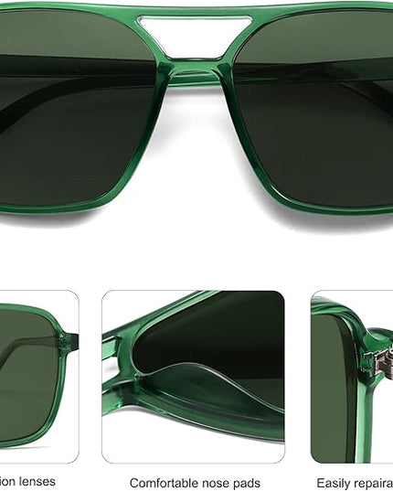 SOJOS Trendy Vintage Aviator Square Sunglasses For Womens Mens Retro 70s UV400 Women Sun Glasses SJ2327