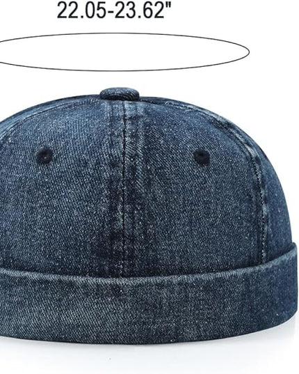 Brimless Hat for Men Women Docker Cap Vintage Sailor Beanie Cap
