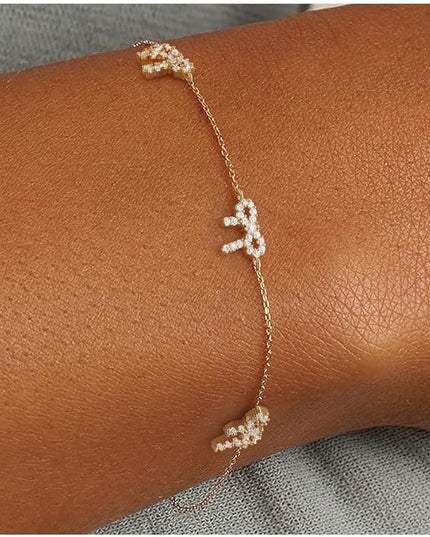 FUNEIA Dainty Silver Gold Bracelets for Women Trendy Non Tarnish 14K Gold Plated Waterproof Diamond Bracelets Cute Stackable Heart Butterfly Clover Cross Evil Eye Charm Bracelet Stack Jewelry Gifts
