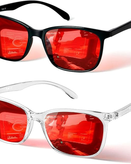TIJN Blue Light Blocking Glasses for Men Women - Red Light Glasses for Computer Gaming - Dual AR Coating Lens - Screen Fatigue & UV Protection - 2 Pack