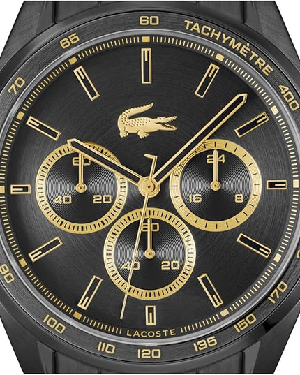 Lacoste Boston Men's Chronograph Watch - Classic Stainless Steel - Tachymeter - Water Resistant up to 5ATM/50 Meters - Modern Design for Him - 42mm