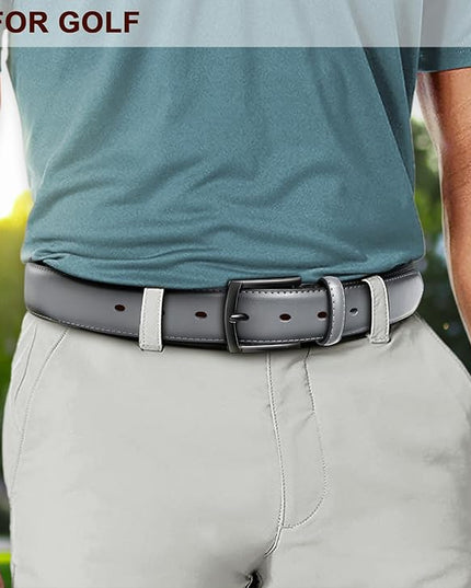 KEMISANT Men Belt 2Pack – Genuine Leather Belt for Men Dress Casual Golf Jeans 1 3/8"