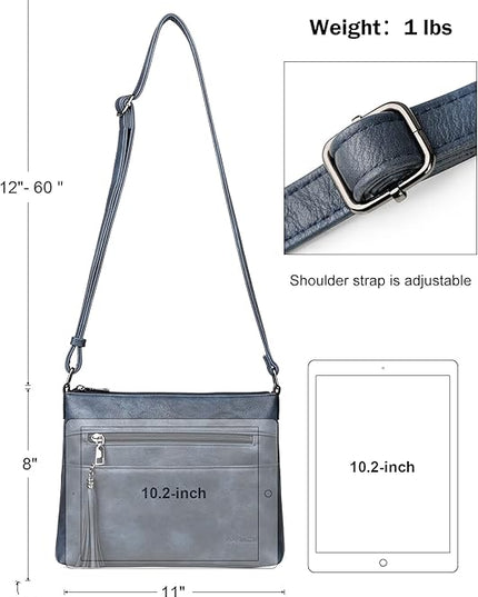 MASINTOR Crossbody Bags for Women, Lightweight Medium Crossbody Purse, Soft Leather Women's Shoulder Handbags with Tassel