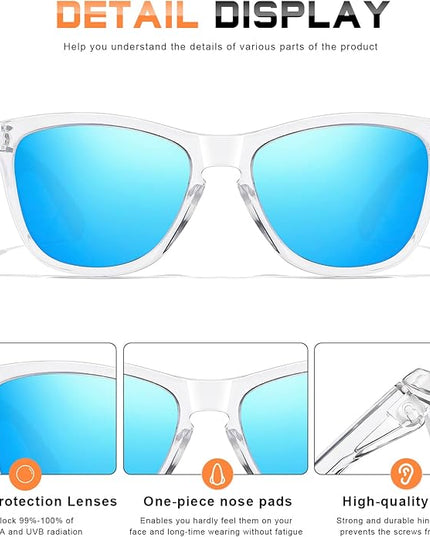 DANAMY Sunglasses Womens Polarized Sunglasses for Women Trendy Designer Mirrored UV400 Protection Sun Glasses