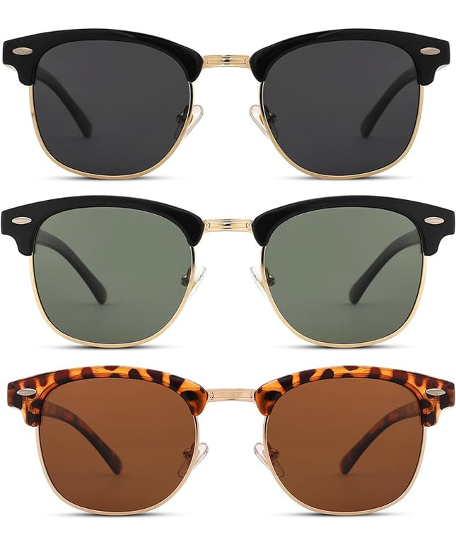 Pro Acme Semi-Rimless Polarized Sunglasses UV 400 Protection for Women Men
