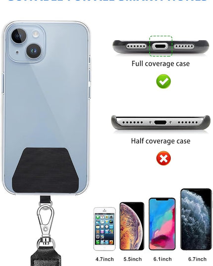 SHANSHUI Phone Lanyard, 4x Durable Pads and 2x Adjustable Phone Lanyard Crossboy Neck Phone Strap Compatible for iPhone, Samsung Galaxy and All Most Smartphones