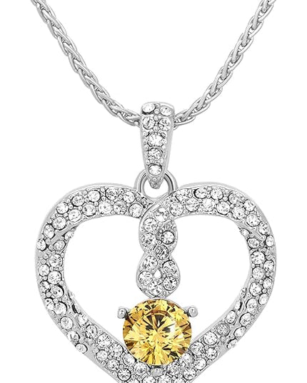 TRYNDI Birthstone Necklace for Women - Infinity 12 Months Birthstone Necklace, Christmas Gifts for Wife, Daughter, Girlfriend, Mom - Mother’s Day, Valentine’s, Anniversary, Birthday Gift for Her