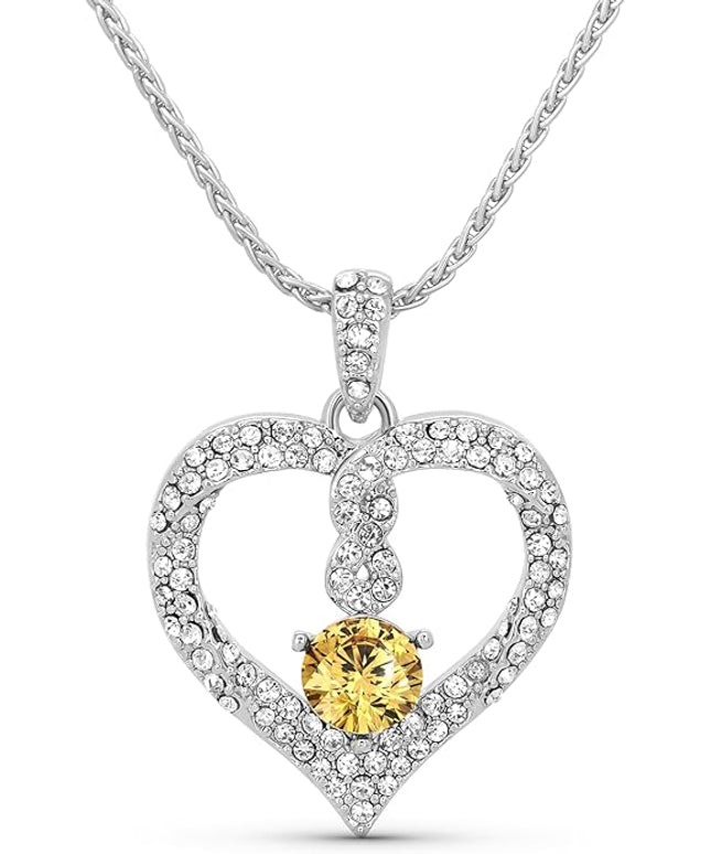 TRYNDI Birthstone Necklace for Women - Infinity 12 Months Birthstone Necklace, Christmas Gifts for Wife, Daughter, Girlfriend, Mom - Mother’s Day, Valentine’s, Anniversary, Birthday Gift for Her