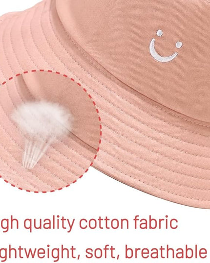 Cotton Bucket Hat for Women Men Summer Travel Sun Beach Bucket Cap, Unisex Outdoor Fisherman Hat