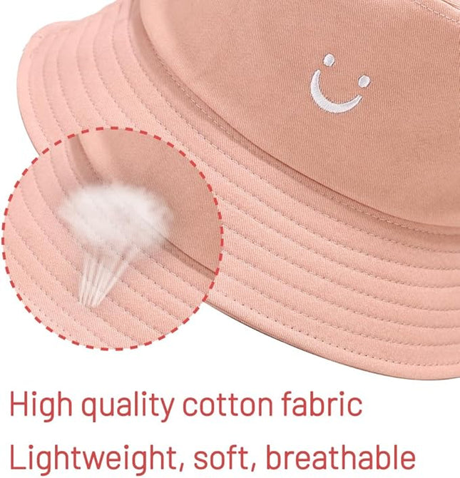 Cotton Bucket Hat for Women Men Summer Travel Sun Beach Bucket Cap, Unisex Outdoor Fisherman Hat