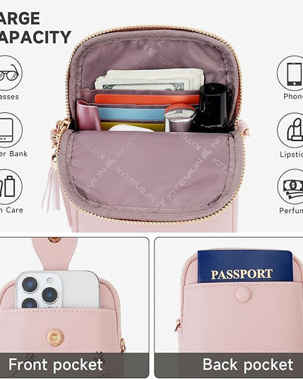 Small Crossbody Bags for Women, Lightweight Mini Cute Cell Phone Purse for Women with Tassel Shining Butterfly
