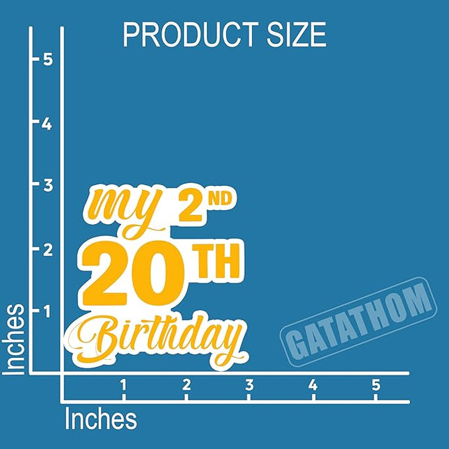 (3Pcs) Funny 40th Birthday Stickers – My 2nd 20th Birthday - Cheers to 40 Years Sticker Waterproof Vinyl Decals for Forty Birthday Gifts, Water Bottles, Scrapbooks, Journals, 3 x 3 inch