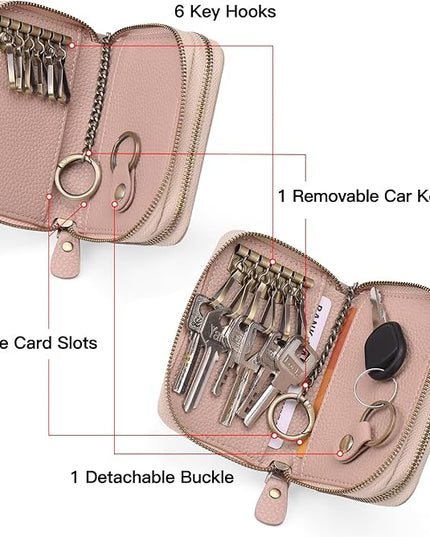 GOIACII Small Genuine Leather Wallet for Women, RFID Blocking Credit Card Holder Wallet