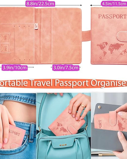 Passport Holder for Travel Essentials, 2 Pack Rfid Passport Cover for Women Men