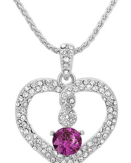 TRYNDI Birthstone Necklace for Women - Infinity 12 Months Birthstone Necklace, Christmas Gifts for Wife, Daughter, Girlfriend, Mom - Mother’s Day, Valentine’s, Anniversary, Birthday Gift for Her