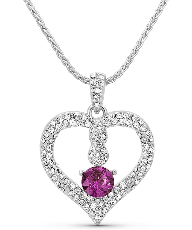 TRYNDI Birthstone Necklace for Women - Infinity 12 Months Birthstone Necklace, Christmas Gifts for Wife, Daughter, Girlfriend, Mom - Mother’s Day, Valentine’s, Anniversary, Birthday Gift for Her