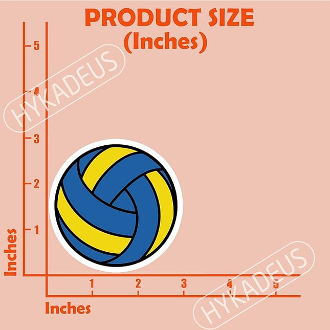 (3Pcs) Volleyball Stickers Waterproof Vinyl Volleyball Ball Decals for Water Bottle, Tumbler, Laptop, Phone Case, Scrapbooking, Team Players, Coach, 3" x 3"