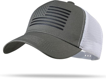 American Flag Trucker Hat - Snapback Hat, Baseball Cap for Men Women - Breathable Mesh Side, Adjustable Fit - for Casual Wear