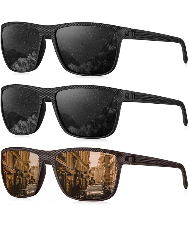 KALIYADI Polarized Sunglasses for Men, Lightweight Sun Glasses with UV Protection for Driving Fishing Golf