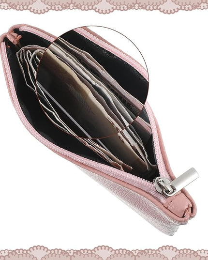 4PCS Leather Zipper Coin Purse, Small Coin Purses, Mini Coins Pocket Pouch, Change Holder for Women, Small Pouch Change Purse Coins Bag for Men Women Headset Credit Card ID Key Lipstick