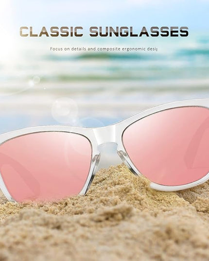 DANAMY Sunglasses Womens Polarized Sunglasses for Women Trendy Designer Mirrored UV400 Protection Sun Glasses