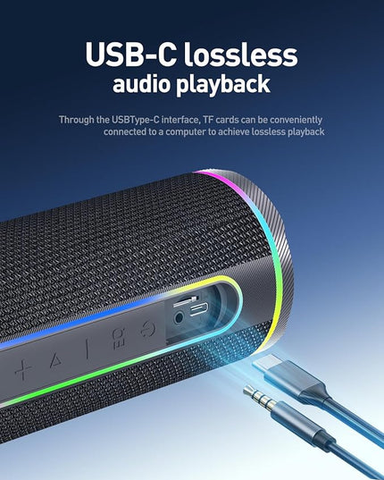 X-Boom Go Portable Bluetooth Speaker, Max 40W Hi-Fi Sound, Dome Tweeter & Track Bass Driver, Dual EQ Modes, IP65 Waterproof, RGB Light Show, TWS Stereo Pairing, Bluetooth 5.4, 10H Playtime