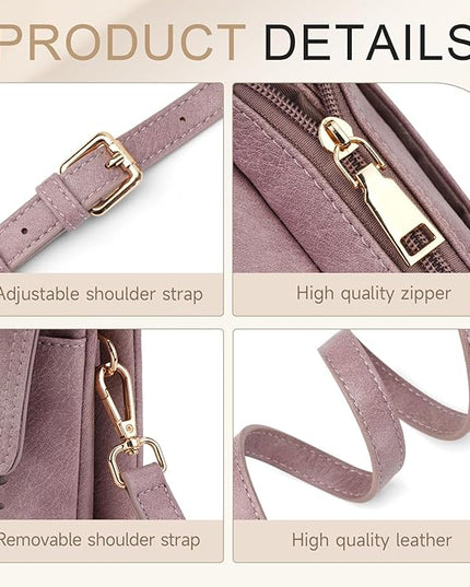 APHISON Small Crossbody Bags for Women Trendy, Leather Phone Wallet Purses Handbags Card Slots with Adjustable Strap