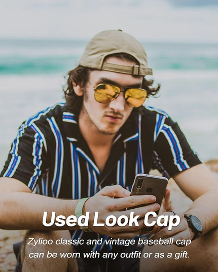 XXL Oversize Washed Denim Baseball Cap,Low Profile Jean Sports Cap for Big Heads 23.5"-25.5",Large Pigment Dyed Dad Hat