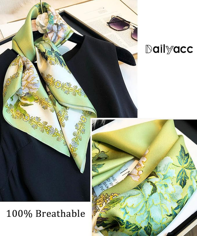 Dailyacc Hair Bandanas Scarf For Women Lightweight Fashion Neck Silk Satin Head Scarves For Sleeping Handbags Scarf
