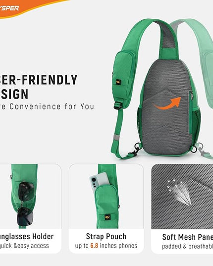 SKYSPER Sling Bag RFID Cross Body Bag Recycled Crossbody Backpack Travel Daypack