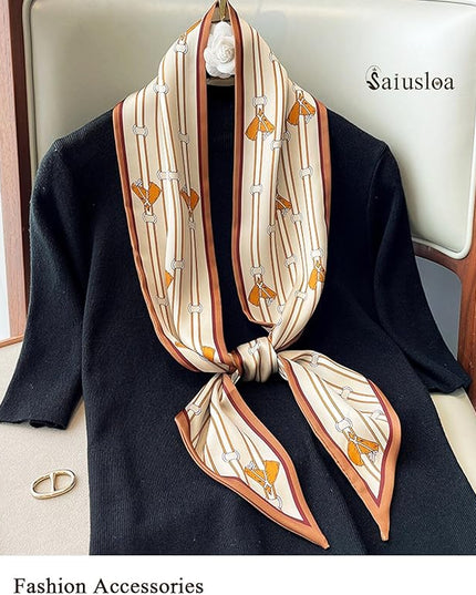 Purse Scarf For Handbags Head Scarves For Women's Hair Bags Scarfs Long Skinny Scarves Fashion Silky