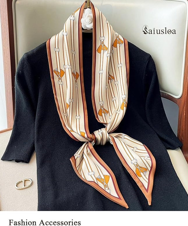 Purse Scarf For Handbags Head Scarves For Women's Hair Bags Scarfs Long Skinny Scarves Fashion Silky